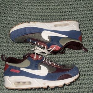 Nike Air Max Blue and Burgundy Sneakers